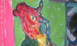 Als in den 1990er Jahren die besorgniserregenden Meldungen zu BSE und Rinderwahnsinn auftauchten, schuf Erwin Eisch eine ganze Serie von Gemälden zu diesem Thema. Foto: K. Kelber Als in den 1990er Jahren die besorgniserregenden Meldungen zu BSE und Rinderwahnsinn auftauchten, schuf Erwin Eisch eine ganze Serie von Gemälden zu diesem Thema. Foto: K. Kelber